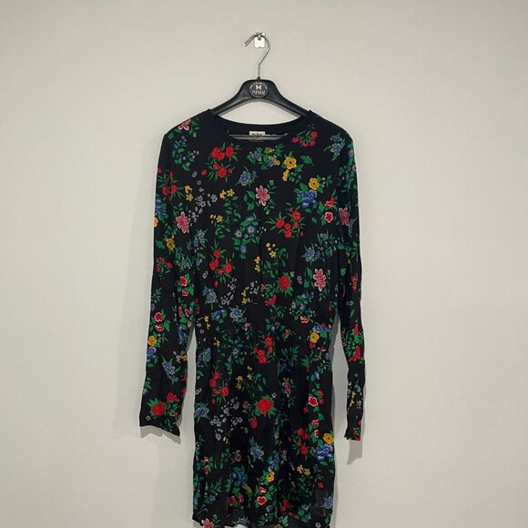 Twist & Tango Women's Black Long Sleeve Floral Dress Size 36 - Picture 2 of 9